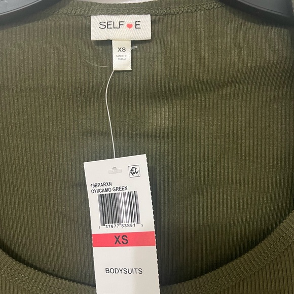 NWT Self E. Army Green Long Sleeve bodysuit. Size XS. - Picture 4 of 5